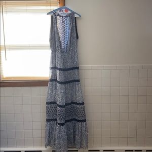 NWOT ALEXIS BLUE DOT & EYELET MAXI DRESS!